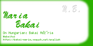maria bakai business card